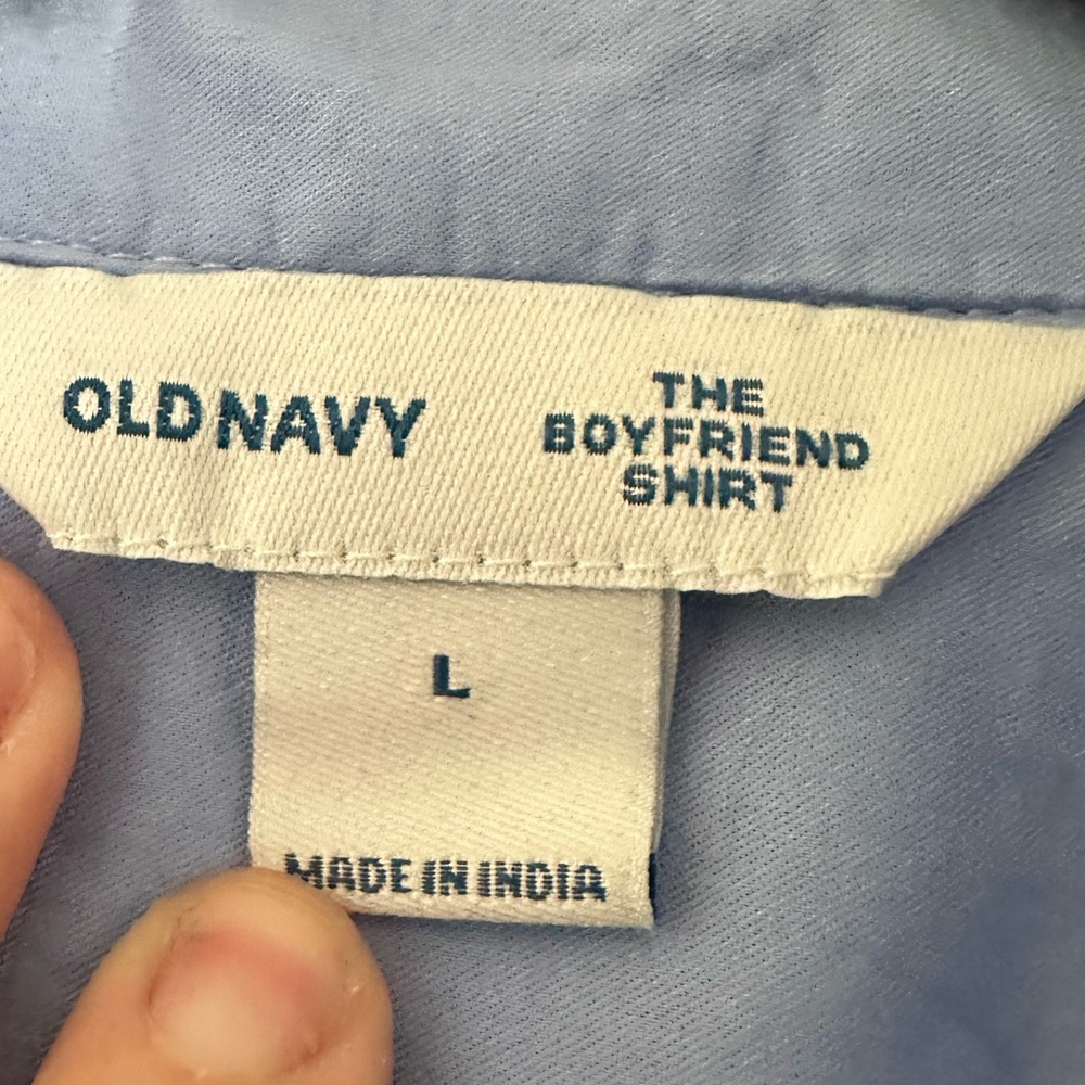 Old Navy Sky Blue The Boyfriend Shirt - Picture 2 of 4